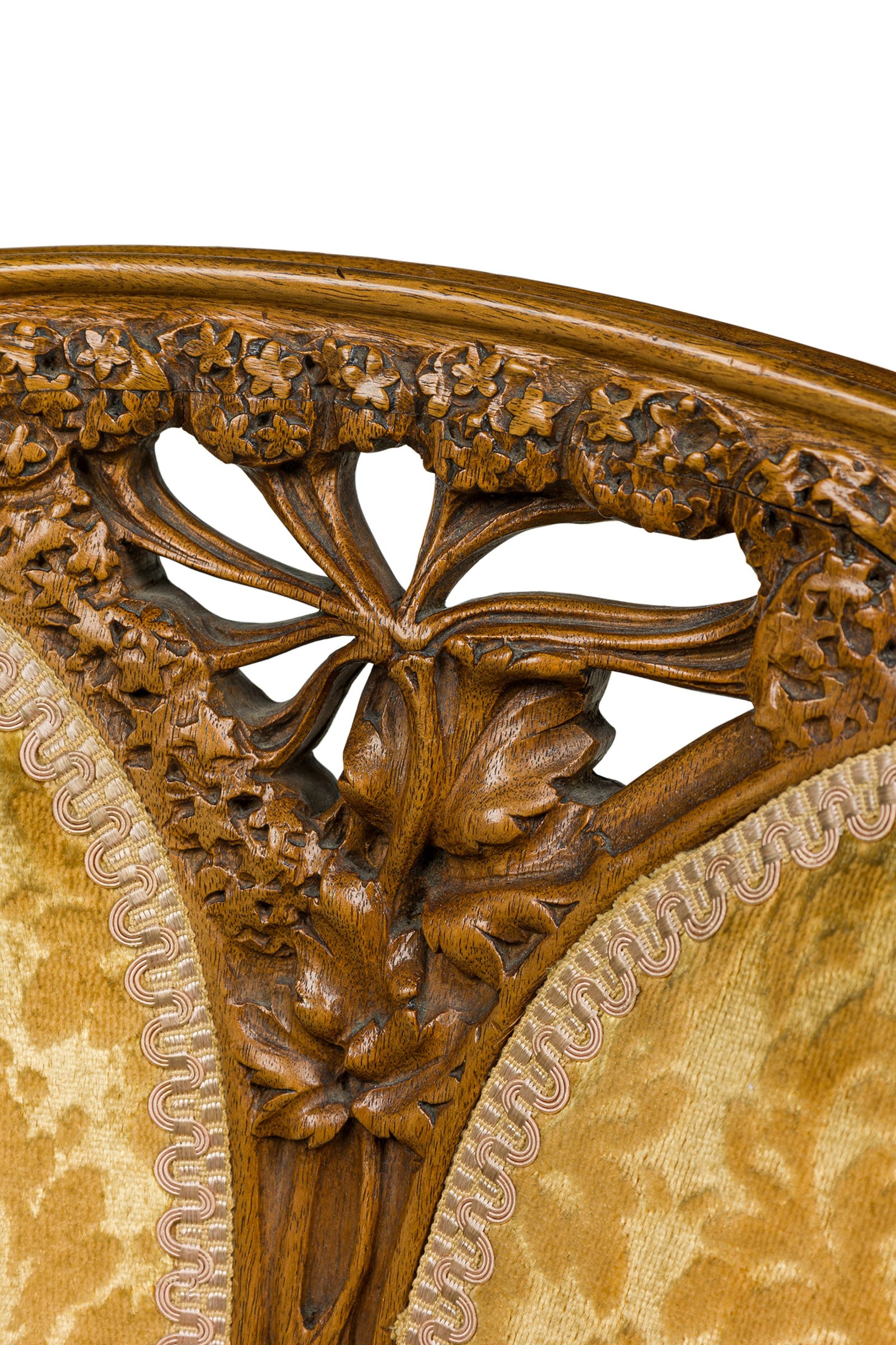 Set of 6 Camille Gauthier French Art Nouveau Ombelle Foliate Carved Side Chairs